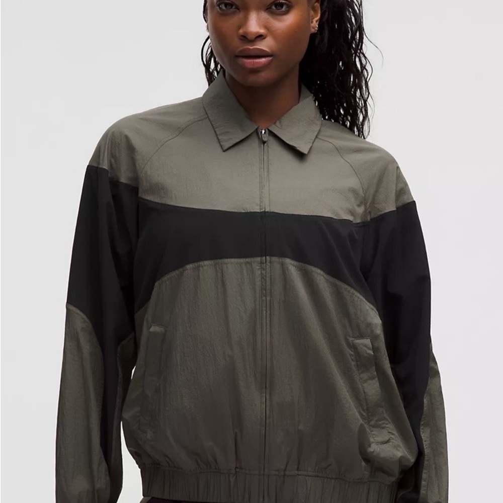 Lululemon Athletica Olive and Black Bomber Jacket